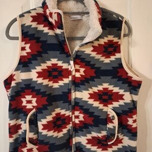 Aztec Pattern Fleece Vest